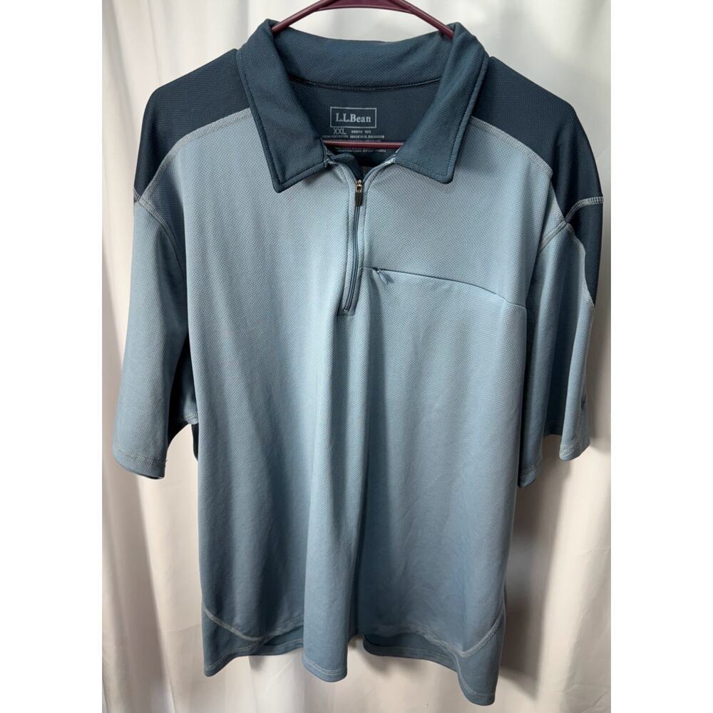 LL‎ Bean Timberledge Polo Shirt Men's XXL Blue Performance Outdoors Golf